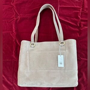 Hammitt Taupe Tote with Gold Rings